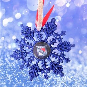 New York RANGERS Handmade Hockey Snowflake *NEW*
